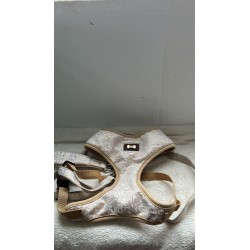 Harnais et laisse beige avec dessins dorés 2ème main