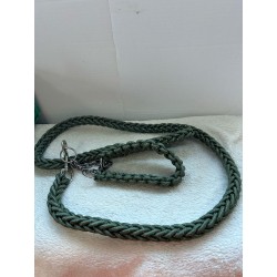 Collier et laisse cordé kaki 2ème main