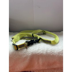 Collier et laisse jaune fluo avec bande réfléchissante 2ème main