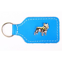 Porte-clé en cuir Bouledogue français