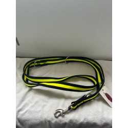 Grossenbacher Laisse Bordé 3 points 25mm x 2m - Jaune fluo - Noir