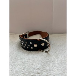 Collier noir doublé avec piques 2ème main