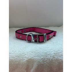 Collier rose avec bande noir et place pour info perso 2ème main