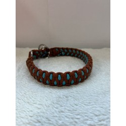 Collier cordé brun et bleu clair 2ème main